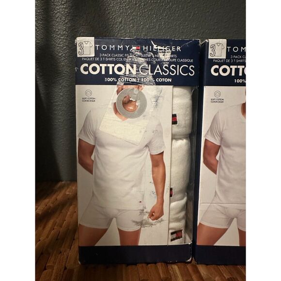 NEW Tommy Hilfiger Men's 3 Pack Crew Neck T-Shirts White Cotton Classics - Large - Picture 7 of 7